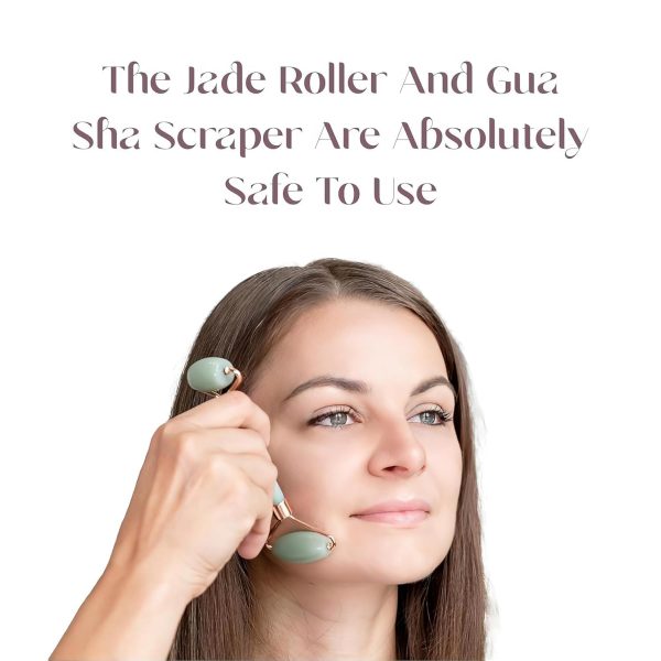Facial Massager Jade Roller & Gua Sha Tool Natural Himalayan Stone for Face Neck Healing Skin Wrinkles & Serum Application (Jade Roller with Gua Sha) - Image 3