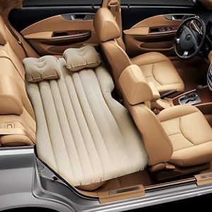 Car Inflatable Bed with Pump & 2 Air Pillow|Quick Inflatable Back Seat Bed|Car Inflatable Mattress