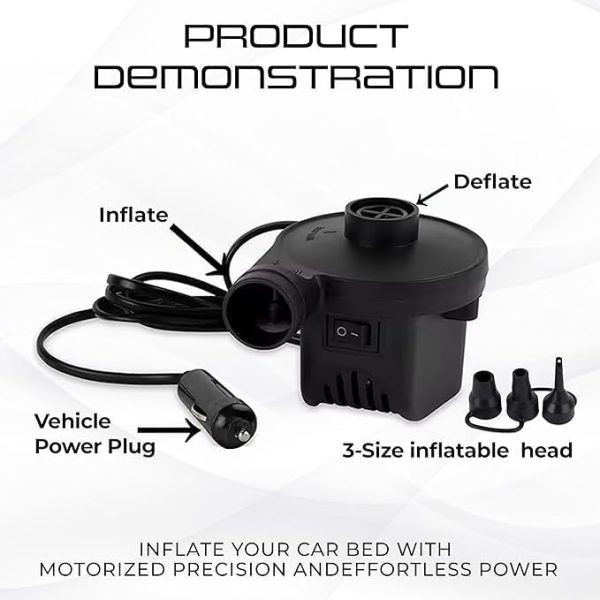 Car Inflatable Bed with Pump & 2 Air Pillow|Quick Inflatable Back Seat Bed|Car Inflatable Mattress - Image 4