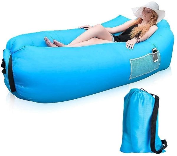 Camping Inflatable Lounger Sofa – Portable Air Sofa for Outdoor Relaxing, Travel, Beach & Camping – Lightweight & No Pump Needed (1 Pc)
