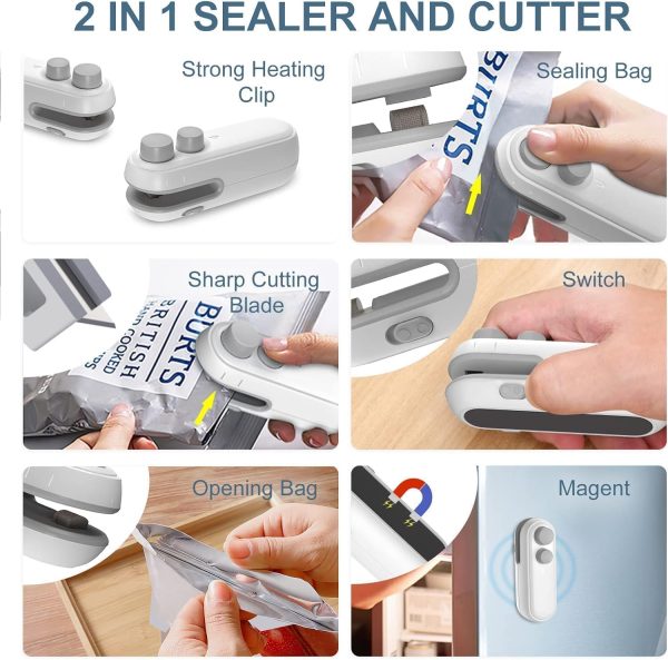 Portable Mini Sealing Machine, Handheld Packet Sealer for Food, Snacks, Chips, Fresh Storage, Plastic Bags Sealing Machine, 1 YEAR Warranty - Image 7