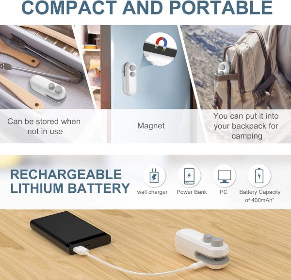 Portable Mini Sealing Machine, Handheld Packet Sealer for Food, Snacks, Chips, Fresh Storage, Plastic Bags Sealing Machine, 1 YEAR Warranty - Image 9